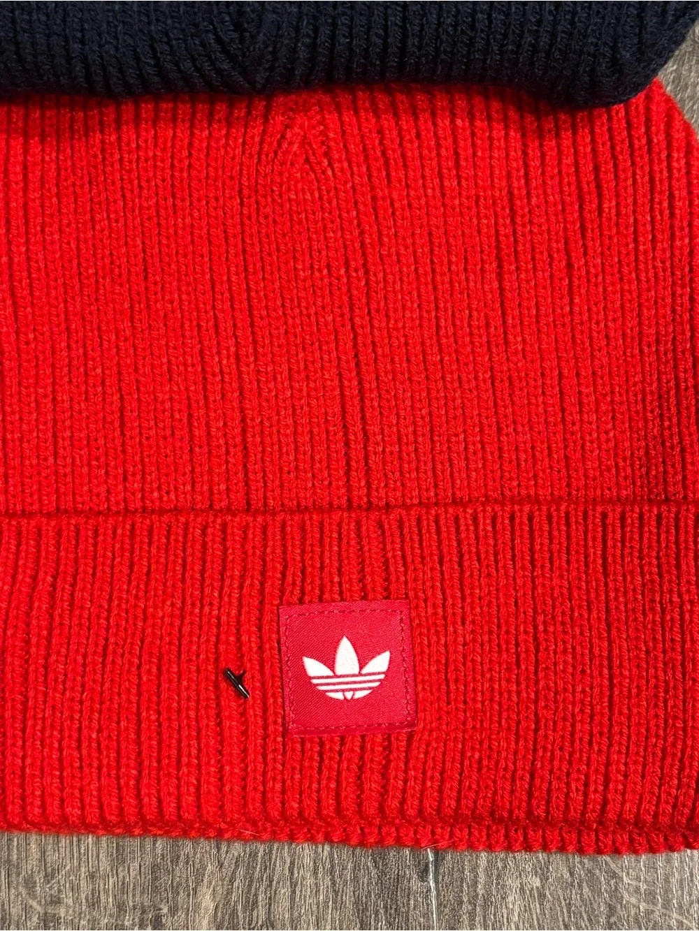 ADIDAS Men’s 2 Pack Folded Beanies NEW WITH TAGS Navy and Red One Size Fits Most
